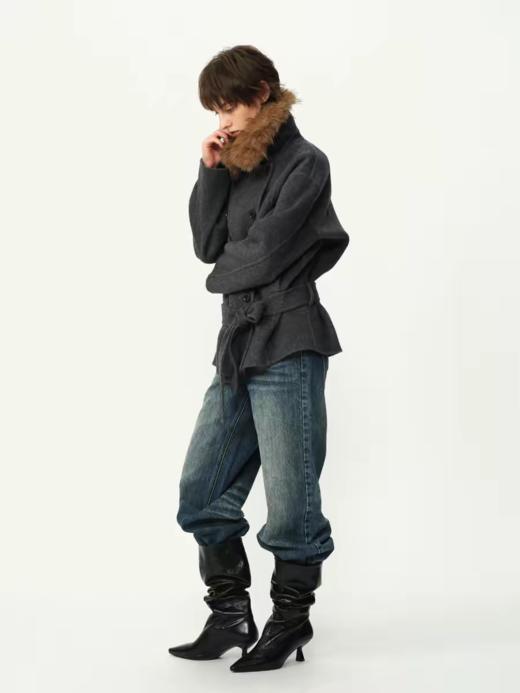 Evistub girls/E-5DWT1429/绵羊毛排扣双面呢大衣 商品图3