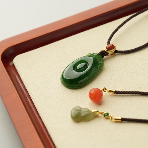 ²【安然水晶】青玉/碧玉吊坠项链系列（适合鼠/兔/猪生肖佩戴）LS-449 （48小时鉴赏期）HM02-CRMM-ARSJ 商品图1