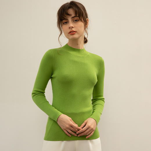 【全棉线洋气毛衣】秋冬款 半高领紧身针织衫 修身丝光棉长袖打底  商品图11