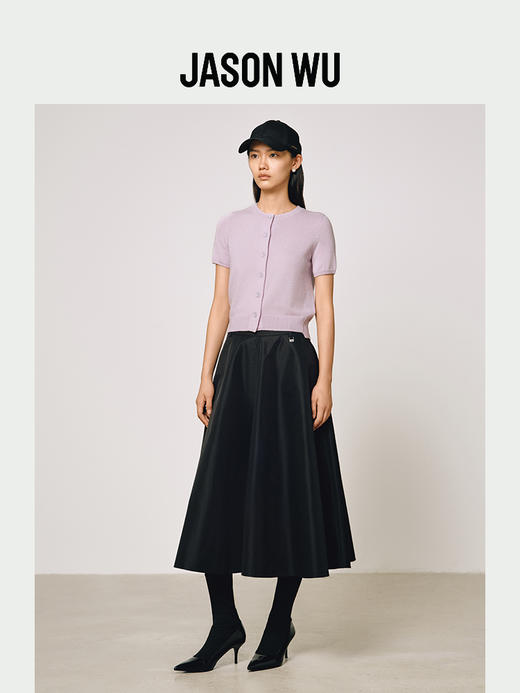 (秋冬新品)【JASON WU】(多色)25年新款羊毛羊绒解构短袖针织上衣开衫女 商品图1