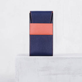 【Camille Fournet】湛蓝色牛皮竖版手机袋