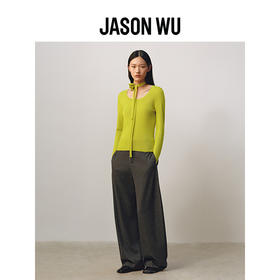 【JASON WU】(多色)秋冬新款U领花朵简约设计感羊毛无缝上衣毛衣针织衫女
