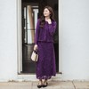 【林栖设计小店】（现货）立体绣花紫色毛织外套镂空套装复古优雅2026早春新款长袖上衣女T1961308+半裙T1961309 商品缩略图0