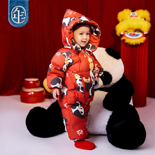 年衣婴儿连体衣周岁礼服冬季新生儿羽绒服哈衣男女童抱富婴童羽绒服 商品图2