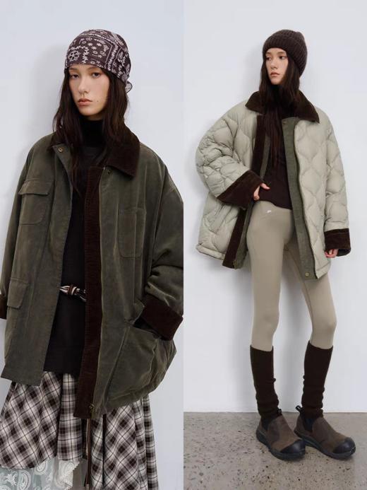 半圆/D59211122/休闲翻领两面穿水洗羽绒服 商品图0