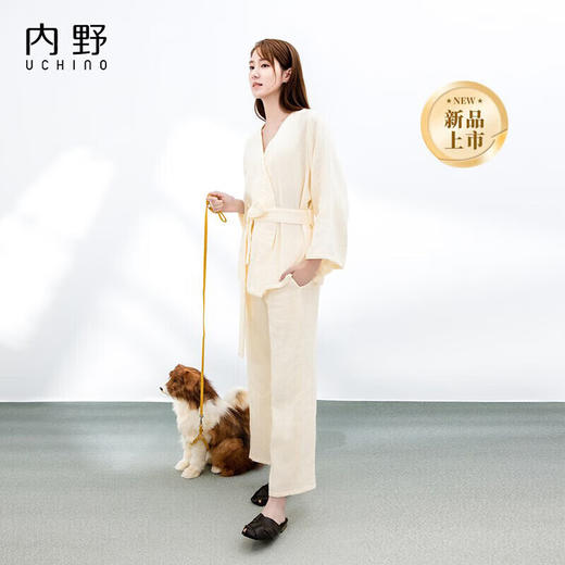 内野XS 时光全棉纱布家居服套装女款 100%全棉-四季款 商品图0