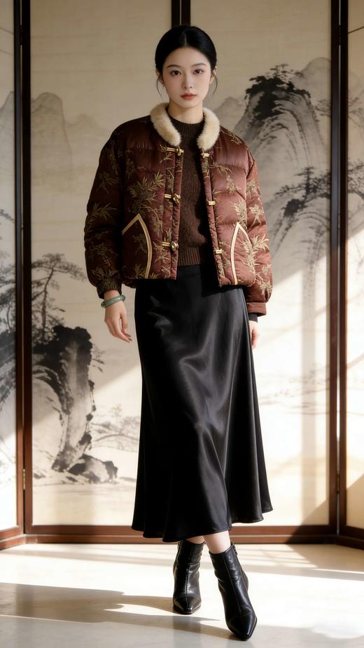 545205水貂领鹅绒服 商品图14