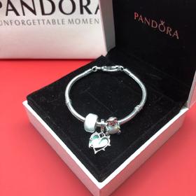 D121667爱心环形装饰设计银色女款手链手镯