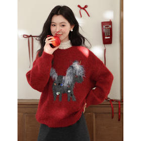 鹿向南【1220/20:00新品】红色毛衣