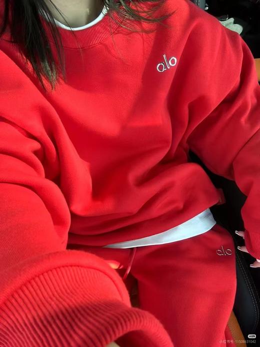 D121692秋冬新款中国红圆领加绒卫衣男女同款 商品图5