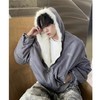 D121623新款铭牌浮雕钢印时尚感兔毛棉服外套男女同款 商品缩略图2