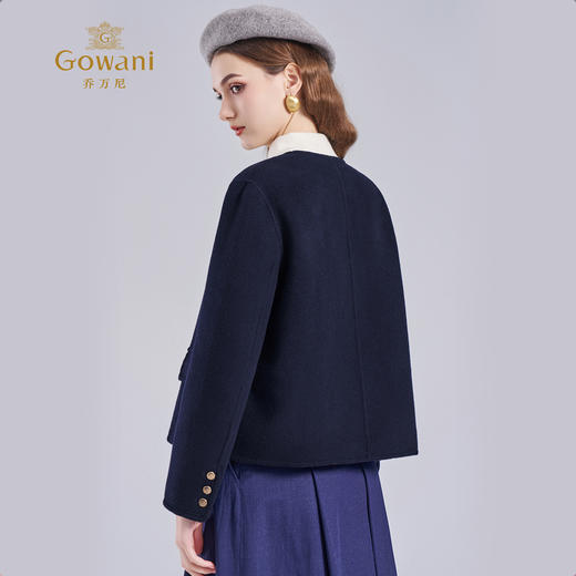 乔万尼2025冬新品千金小香风短款羊毛羊绒混纺毛呢大衣外套ED4B703 商品图4