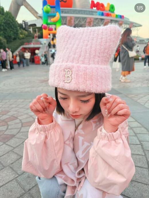 一店k ’▾‘ 𝙎𝙣𝙖𝙘𝙠 𝘾𝙖𝙩 🥨🧇被元气猫耳帽硬控！软软糯糯好可爱！非常显脸小！！25ss新款！KARINA同款秋冬保暖针织帽 商品图8