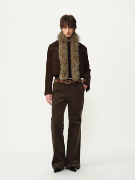 Evistub girls/E-5DCK1403/复古灯芯绒直筒微喇长裤