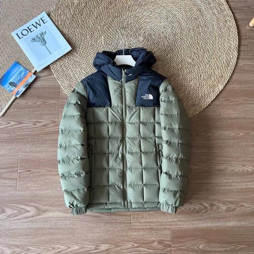 D121601男女同款简约拼色设计精典方格连帽棉服 商品图5