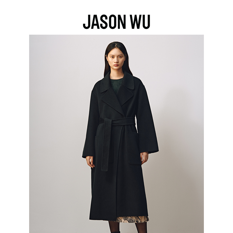 【JASON WU】(多色)秋冬新款羊毛羊绒双面呢廓形通勤百搭上衣毛呢大衣女