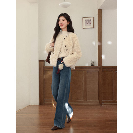 鹿向南【1220/20:00新品前1小时7折限量100件】蓝色加厚牛仔裤 商品图3