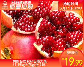 树熟会理软籽石榴大果（1.15kg±75g/份 2颗）