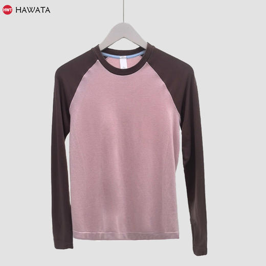 哈瓦塔撞色美丽奴羊毛速干运动长袖H350181 商品图1