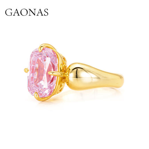 GAONAS  时尚贵气经典粉色金色戒指11731JP 商品图2