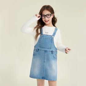 笛莎Deesha 童装女童连衣裙2026春新款可调节牛仔背心裙