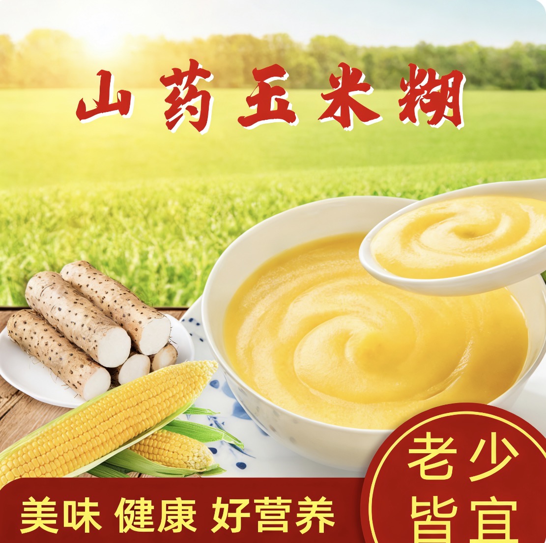【健康轻食❗️香醇山药玉米糊】自然谷物甄选玉米/山药等，口感浓香顺滑好吸收，老少皆宜健康好营养，三餐营养饱腹代餐粉即食抗饿L