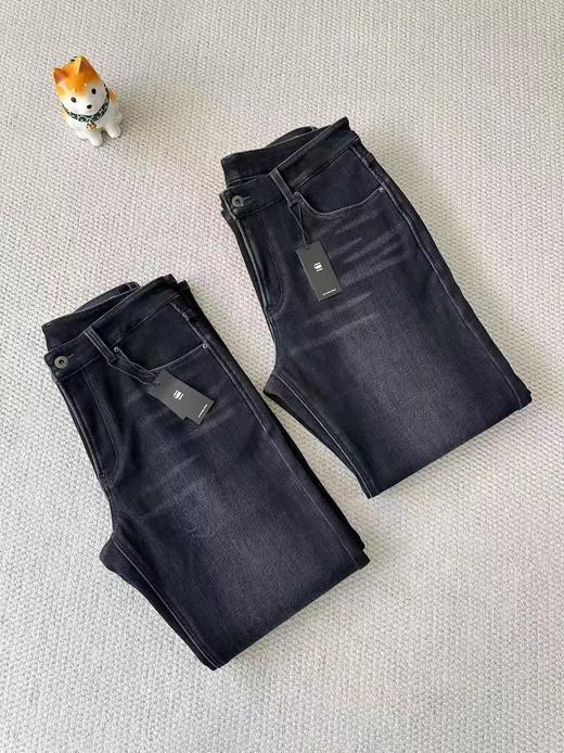 D121684宽松直筒修饰腿型25冬新款男士加绒牛仔长裤 商品图1