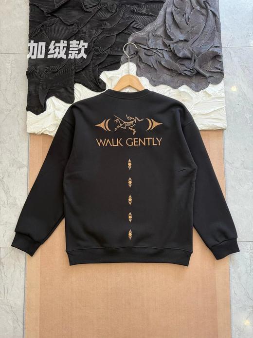 D121625冬季新款印花logo加绒圆领长袖卫衣男女同款 商品图5