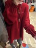 D121610秋冬温暖氛围红色慵懒显白圆领女士针织衫 商品缩略图3