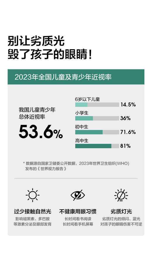 9代 尔漫 护眼落地灯 小路灯 全光谱 读写桌专用（联系馆长购买可享内部优惠价） 商品图2