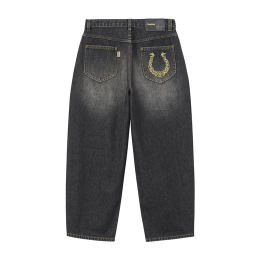 ONIARAI/鬼洗26春季新品金色马蹄复古锥形宽牛仔长裤男 26B4401 商品图4