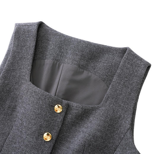 「高货wl」全新升级【铂金会员413/天猫559/差价146】(99122)洛诗琳2025气质毛呢马甲半高领针织打底高腰半裙三件套 商品图3