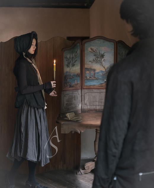 Phaedo 25AW 墨色/米金色/旧银灰野蚕丝垂褶半裙 商品图13