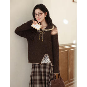 鹿向南【1220/20:00新品】咖色毛衣