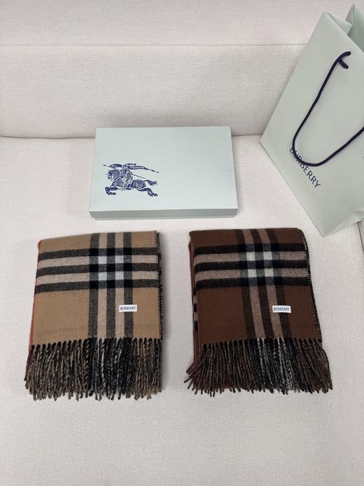 巴宝莉 马术骑士徽标 双面 羊绒提花 绒线围巾 女款 （ZT*DSX） 商品图1