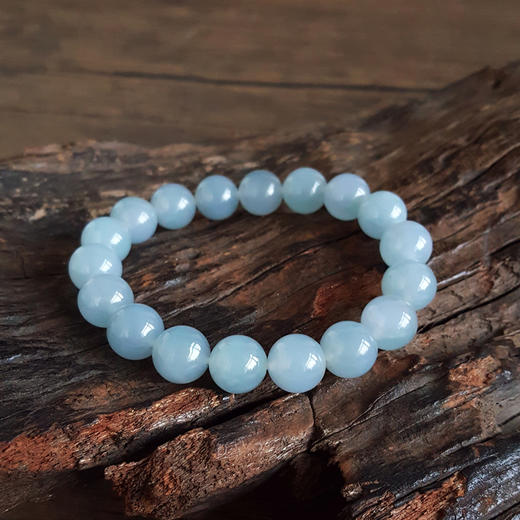 【天然正品】A货翡翠天然精品细腻无纹裂糯冰种紫罗兰约11.0MM翡翠圆珠手串  071225HS40 商品图4