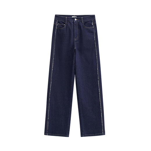 【JASON WU】简约通勤毛边直筒裤阔腿长裤休闲牛仔裤女 商品图3