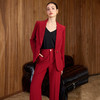 IWY/红色西装套装女职业装阔腿裤两件套商务轻熟风高智感正装CP2565 商品缩略图1