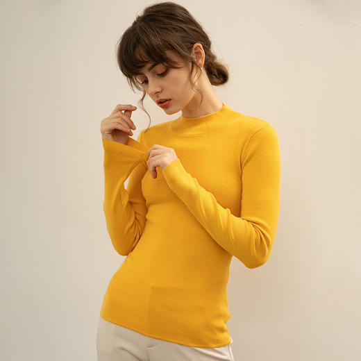 【全棉线洋气毛衣】秋冬款 半高领紧身针织衫 修身丝光棉长袖打底  商品图10