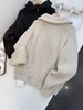 D121630粗棒针立领加厚毛衣外套羊毛针织开衫上衣秋冬女 商品缩略图1