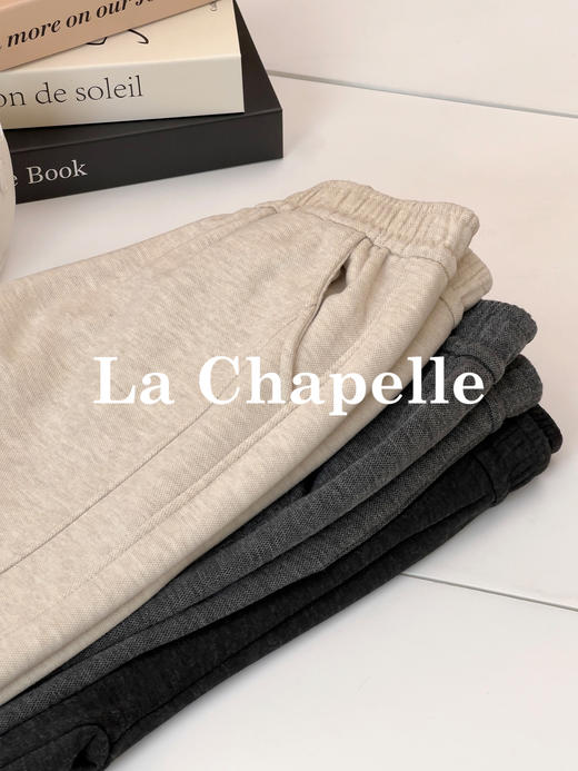 会员福利【绵羊毛+桑蚕丝】拉夏贝尔/La Chapelle高腰垂感加绒直筒糯米长裤子微阔显瘦显腿直 商品图8