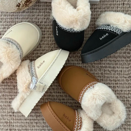 keke费尔岛风奢暖云朵绒棉拖鞋 | 男女同款、多色可选、轻盈保暖、复古百搭 商品图9