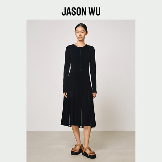 (秋季新品)【JASON WU】25年新款半透拼接百搭针织裙子长裙连衣裙 商品图0