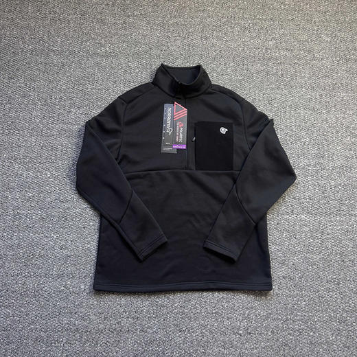 海外原版老人头正单 户外半拉链中间层抓绒上衣 吸湿保暖透气 正儿八经的p绒 超轻，只有黑色一个色S到XXL 商品图0