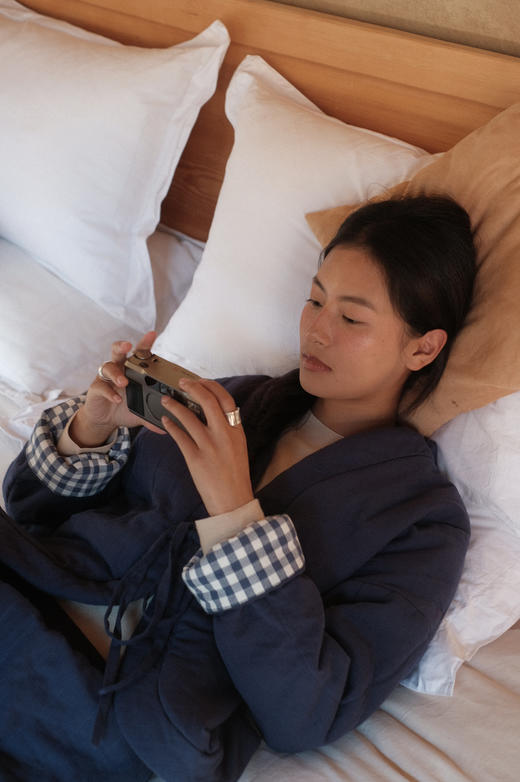 禅定 | “温室”超柔套装 - 棉麻/纯羊毛绗棉内胆｜蓝格子纯棉内衬 商品图8