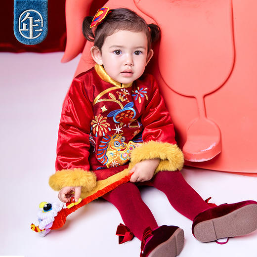 年衣童装婴童旗袍冬季新款宝宝男女童连衣裙中式马上顺婴童旗袍 商品图3