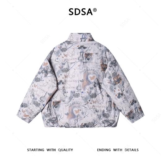 SDSA男士秋冬新款痞帅男装高街涂鸦立领羽绒服外套百搭宽松简约 商品图4