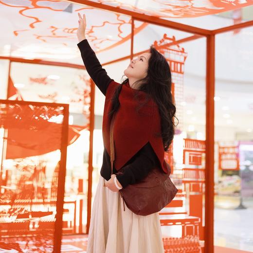 绽放/KSX002朵纯羊毛针织高领氛围感冬季披肩外搭小坎肩多色保暖 商品图0