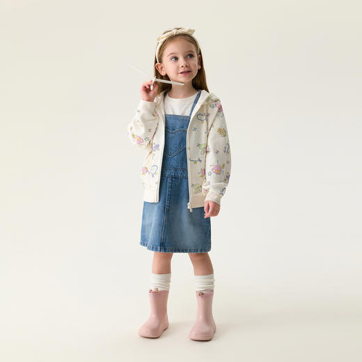 马克珍妮海洋童话女童软糯连帽外套宝宝卫衣2026年春装新款560103 商品图1