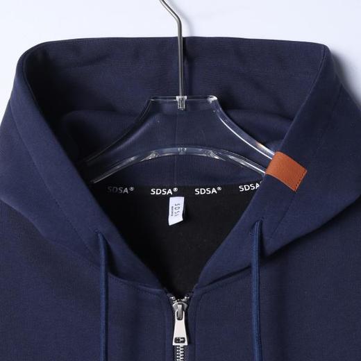 SDSA男士秋冬新款痞帅男装韩版纯色拉链宽松连帽卫衣外套百搭舒适 商品图1